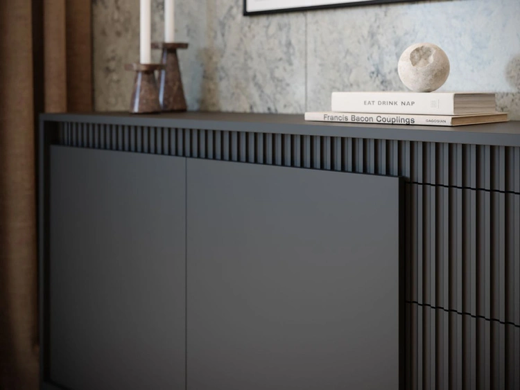 Kommode mit Türen und Schubladen 187 cm Sorano Schwarz