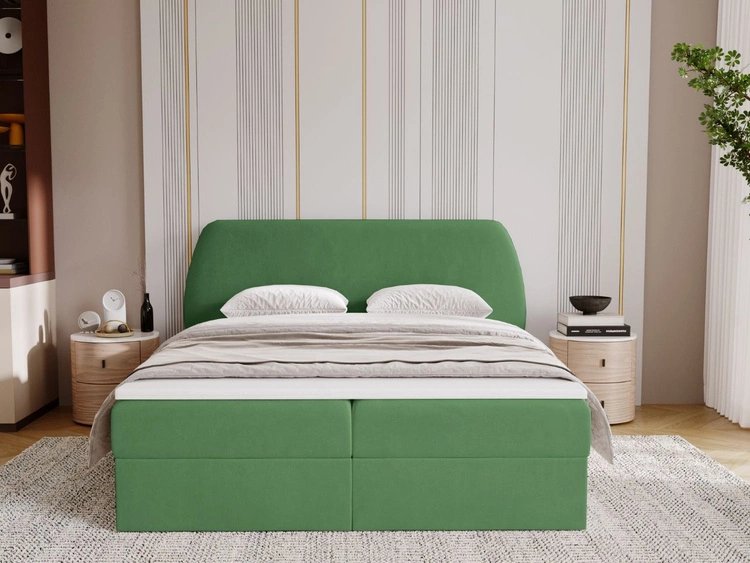Boxspringbett mit Bettkasten 120x200 Bogota Grün