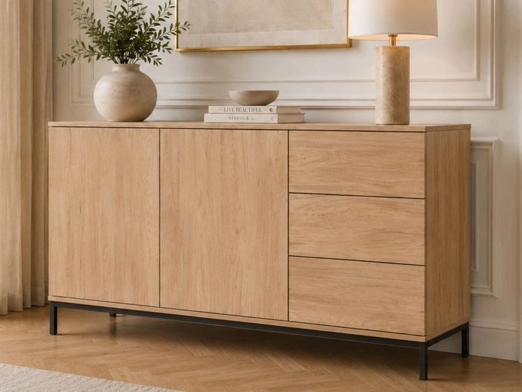 Kommode mit Türen und Schubladen Soroko Hickory
