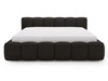 Polsterbett ohne Bettkasten mit Lattenrost 200x200 Cloud Low aus Bouclé-Stoff Schwarz