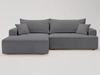 Ecksofa L-Form Links mit Schlaffunktion und Bettkasten California Grau