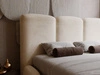 Polsterbett mit Bettkasten und Lattenrost 200x200 Bubble Beige