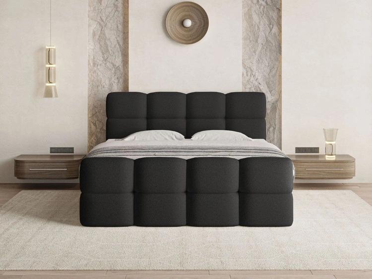Boxspringbett mit Bettkasten 120x200 Rivon Schwarz
