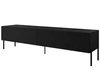TV-Lowboard mit zwei Türen auf schwarzen Beinen 175 cm mit LED-Beleuchtung Sorelle Schwarz Matt