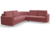 Ecksofa L-Form Links mit Schlaffunktion und Bettkasten Limon Rot