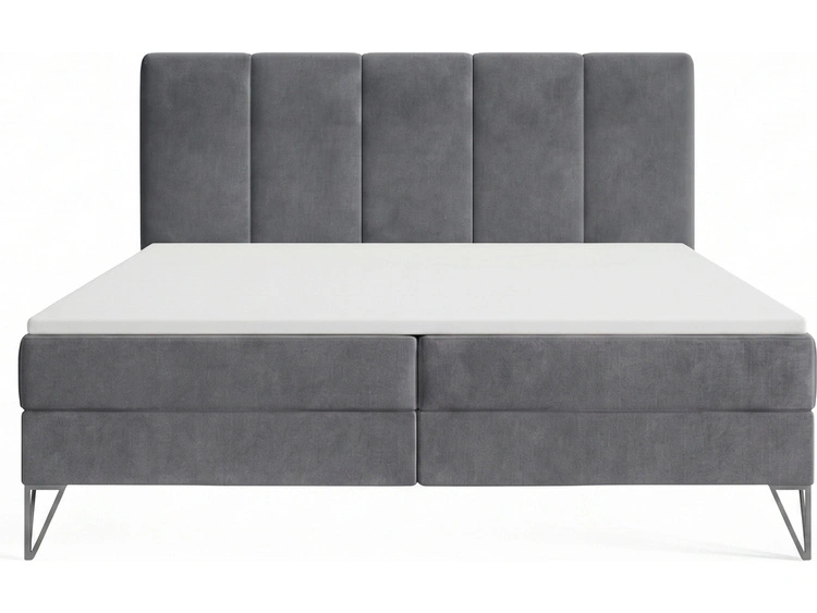 Boxspringbett mit Bettkasten 140x200 Vendi grau