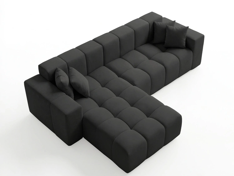 Ecksofa L-Form Links Moderne Ecksofa Loopo Schwarz