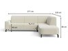 Ecksofa L-Form Rechts Regento Bouclé-Stoff Hellbeige