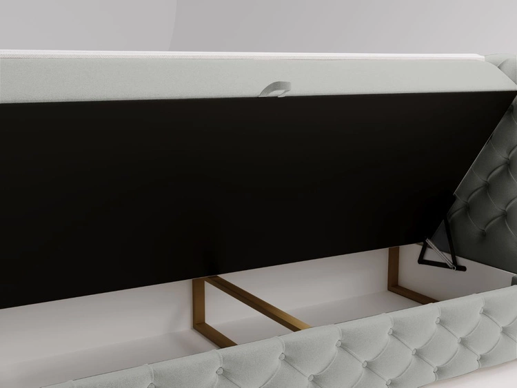Boxspringbett mit Bettkasten 120x200 Canolo Hellgrau