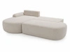 Ecksofa L-Form Links mit Schlaffunktion und Bettkasten Aurio O Creme
