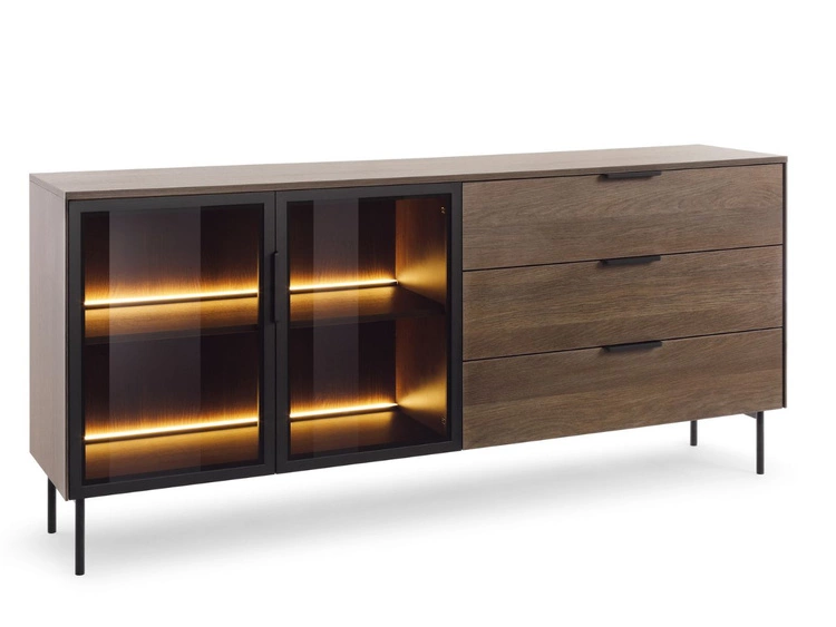 Kommode mit Türen und Schubladen Lumina Eiche Dunin