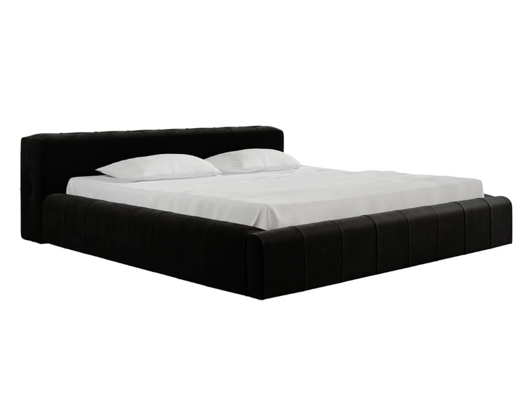 Polsterbett mit Bettkasten und Lattenrost 120x200 Lipari Schwarz