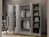 Kleiderschrank mit Spiegel 200 cm Lucca Weiß mit schwarzen Griffen