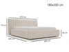 Polsterbett mit Bettkasten und Lattenrost 180x200 Bliss Beige