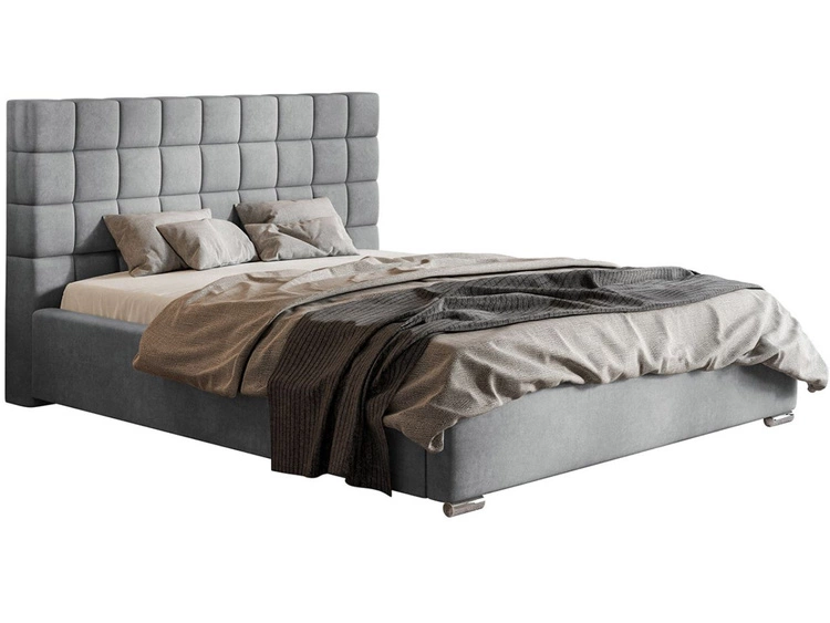 Polsterbett mit Bettkasten und Lattenrost 140x200 Terra Hellgrau