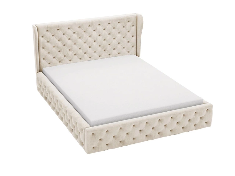 Polsterbett mit Bettkasten und Lattenrost 120x200 Kingston Beige