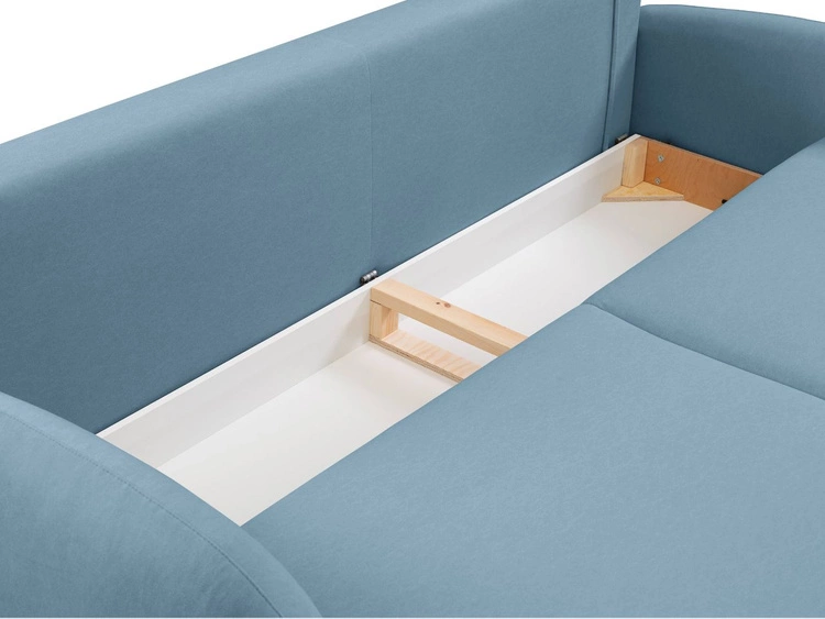 Schlafsofa mit Bettfunktion und Bettkasten Alta Blau