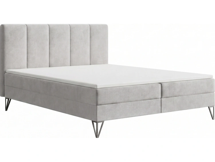 Boxspringbett mit Bettkasten 120x200 Vendi grau