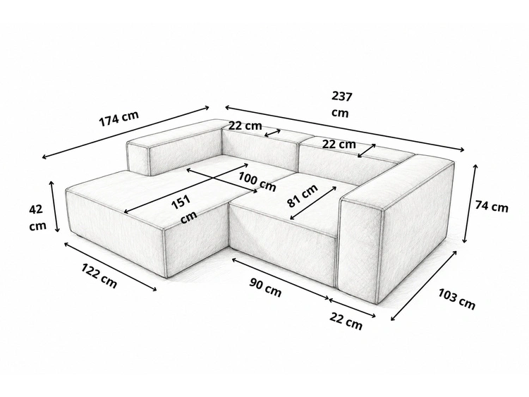 Ecksofa L Rechts Vellaro Braun