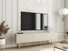 TV-Lowboard mit Türen 175 cm Diolo Beige mit glatter Front auf goldenen Beinen