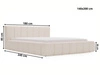 Polsterbett mit Bettkasten und Lattenrost 140x200 Split Hellgrau