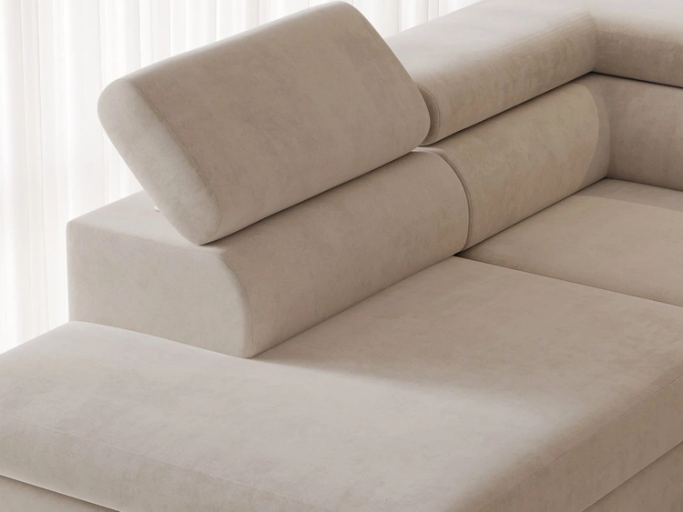 Wohnlandschaft mit Schlaffunktion und Bettkasten Argon Beige