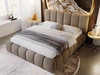 Polsterbett mit Bettkasten und Lattenrost 180x200 Cloud Bouclé-Stoff Braun