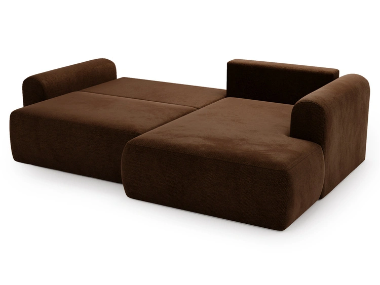 Ecksofa L-Form mit Schlaffunktion und Bettkasten Savana Bis Braun