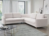 Ecksofa L-Form Rechts mit Schlaffunktion und Bettkasten Limon Creme
