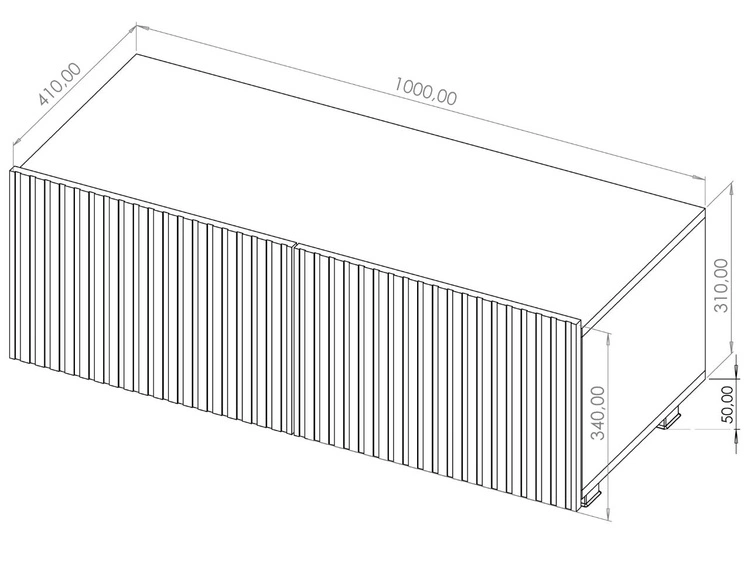 TV-Lowboard mit Türen 100 cm Kioto Schwarz matt