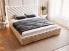 Polsterbett mit Bettkasten und Lattenrost 180x200 Astra Beige