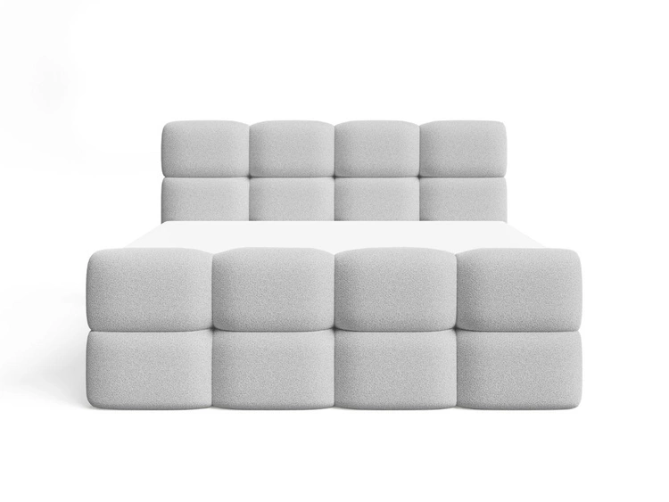 Boxspringbett mit Bettkasten 180x200 Rivon Hellgrau