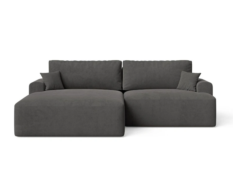 Ecksofa L-Form mit Schlaffunktion und Bettkasten Serene Links Dunkelgrau