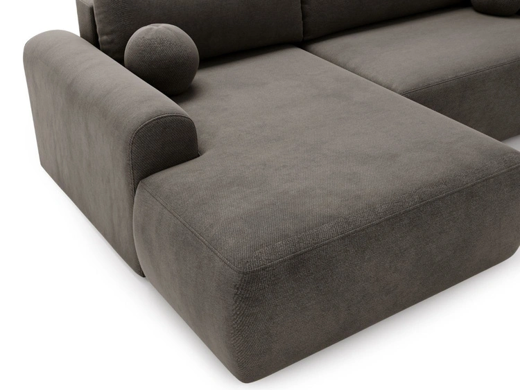 Ecksofa L-Form mit Schlaffunktion und Bettkasten Savana Links Grau