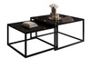 Couchtisch auf schwarzem Gestell mit Glasplatte Asumi Schwarz 35x41