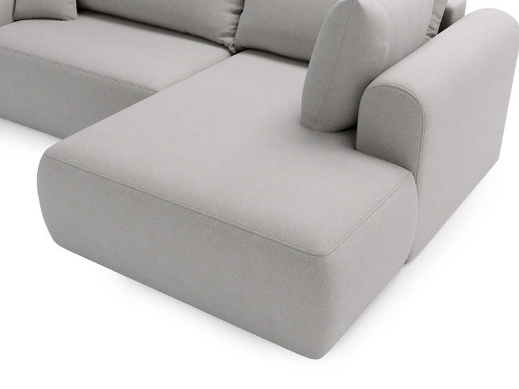 Ecksofa L-Form mit Schlaffunktion und Bettkasten Savana Bis Grau