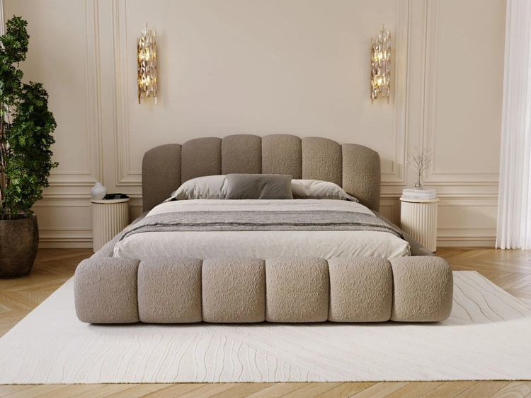 Polsterbett mit Stauraum und Lattenrost 160x200 Cloud Soft Braun