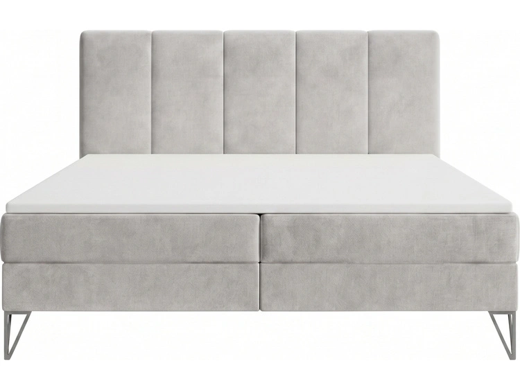 Boxspringbett mit Bettkasten 140x200 Vendi grau