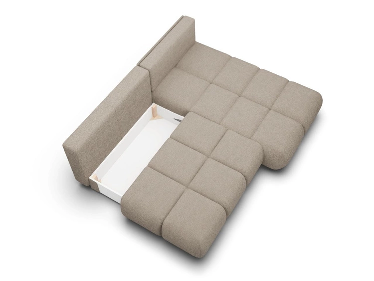 Ecksofa mit Schlaffunktion und Bettkasten Rechts Milet Grau