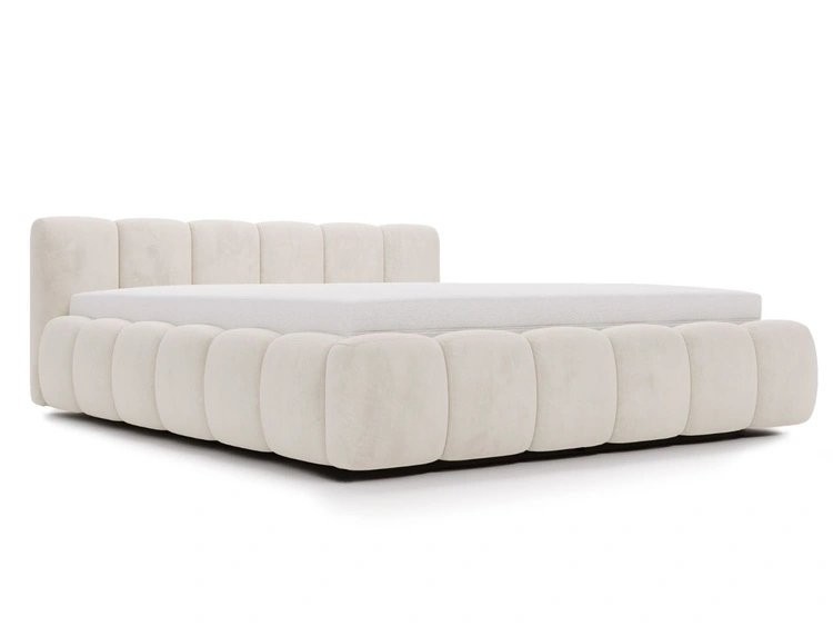 Polsterbett mit Bettkasten und Lattenrost 140x200 Cloud Low Beige