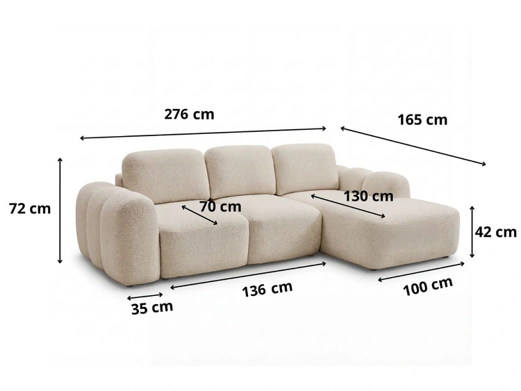 Ecksofa L-Form mit Schlaffunktion und Bettkasten Avelin Links Grau