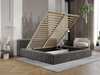 Polsterbett mit Bettkasten und Lattenrost 140x200 Lipari Dunkelgrau