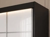 Schiebetürenschrank mit Sprossen 250 cm mit LED-Beleuchtung Ponti Schwarz, Weiß