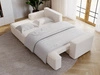 Ecksofa L-Form Links mit Schlaffunktion und Bettkasten California Creme