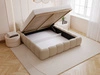 Polsterbett mit Bettkasten und Lattenrost 200x200 Cloud Low Bouclé-Stoff Dunkelbeige