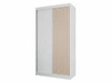 Schiebetürenschrank mit Lamellen 120 cm Loreto Weiß