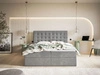 Boxspringbett mit Bettkasten 140x200 Denza Grau