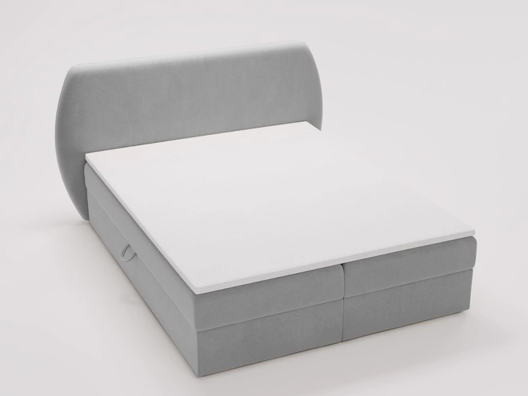 Boxspringbett mit Bettkasten 160x200 Bogota Hellgrau