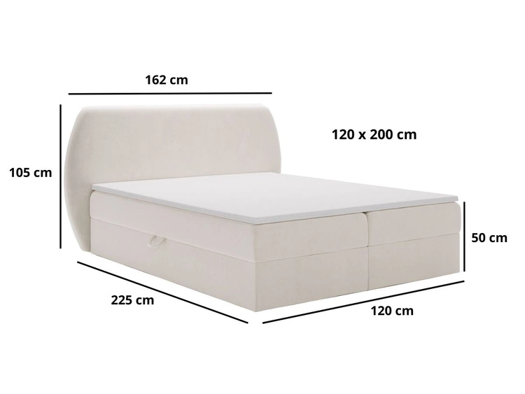 Boxspringbett mit Bettkasten 120x200 Bogota Dunkelgrau