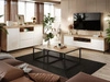 Wohnzimmer-Set – TV-Schrank und Kommode auf schwarzen Füßen Asumi Weiß und Eiche Wotan